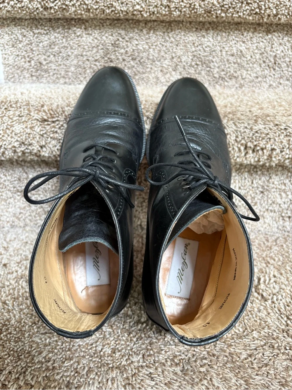 Mezlan Rome Men’s Black Leather Chukka Cap-Toe Lace-Up Boots